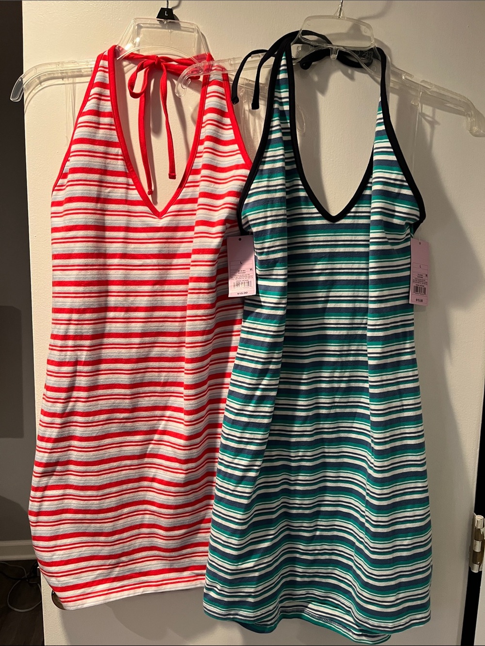 Wild Fable Halter Summer Dress - Red/White/Gray & Teal/Green/white (Two dresses)